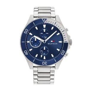 Tommy Hilfiger Mens Wristwatch Larson Classic Stainless Steel Blue 46mm NWT